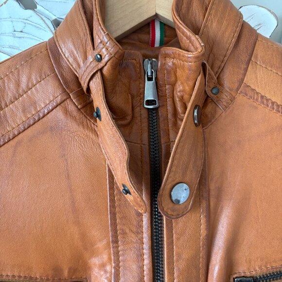 NWOT - De Nicola Light Brown Leather Jacket - Picture 3 of 13